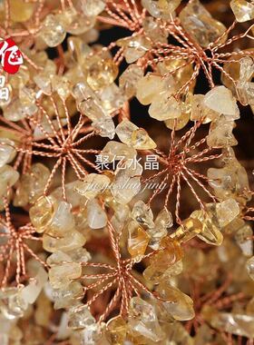 天然黄水晶招财摇钱树办公室开业