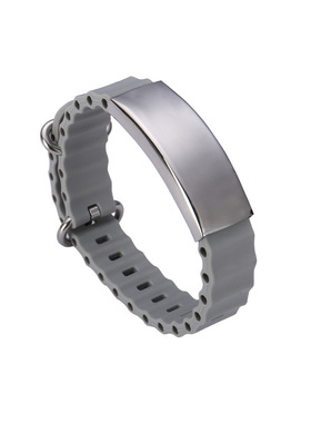 14mm定制刻字男士硅胶不锈钢手链