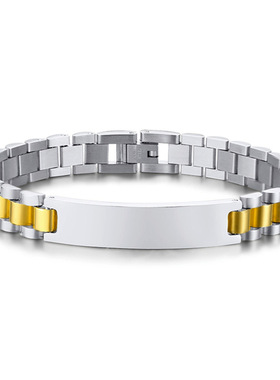 12mm不锈钢表带刻字LOGO手链