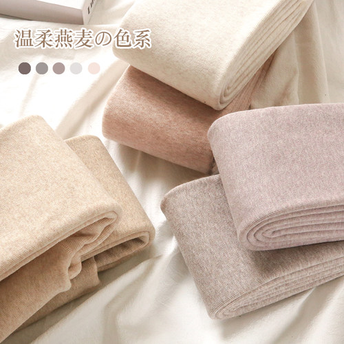 500g加厚条纹打底裤女燕麦色冬季加绒连裤袜棉裤冬天保暖踩脚外穿 - 图2