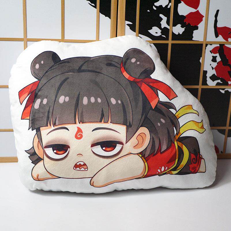 哪吒敖丙公仔降世双面表情毛绒抱枕趴趴毛绒二次元动漫周边