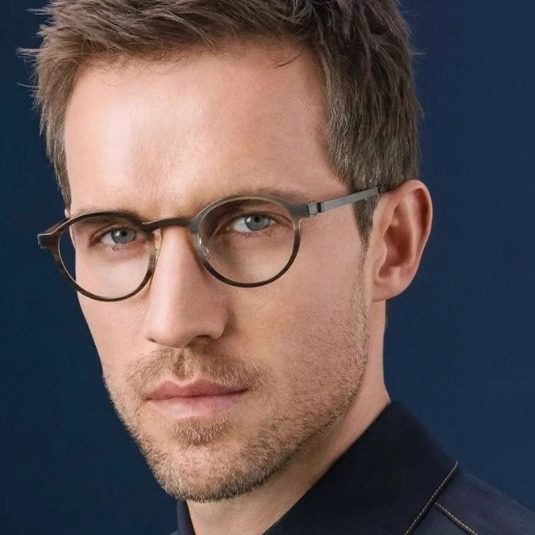 超轻复古眼镜近视眼镜框男简约圆框镜框配蓝光近视片纹路板材1113