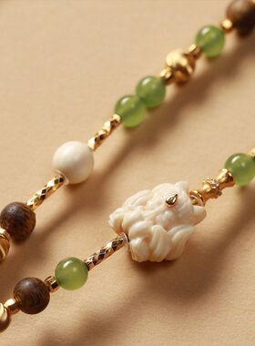 【九尾狐原创设计】棋楠沉香吊坠0.6搭配猛犸牙度母送礼佳品2026