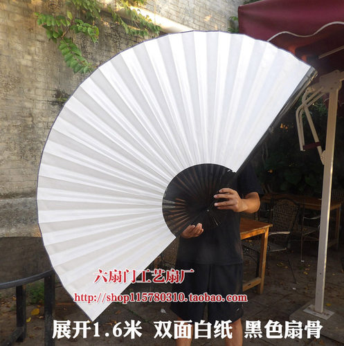 多尺寸 空白扇白绢布扇大挂扇装饰扇子折扇工艺扇COS签名道具扇 - 图0