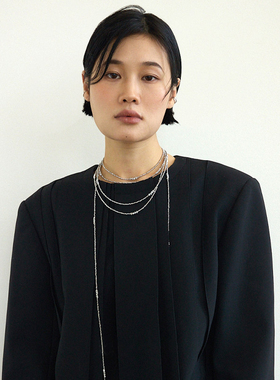 高级感轻奢长款叠戴项链女锁骨链