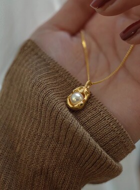 不褪色叠戴金色豆豆项链女双层