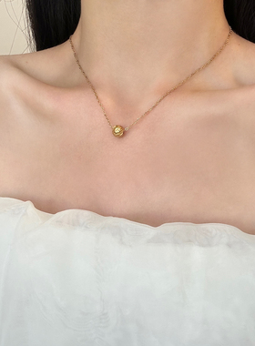 金色转运珠项链女锁骨链颈链配饰