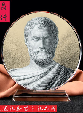 世界画像礼品书房水晶摆件