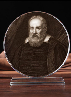 世界名人伽利略雷画像水晶纪念品