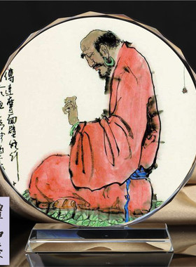 禅宗风创始人画像纪念品水晶摆件