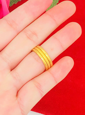 越南沙金情侣铜镀金简约光面磨砂