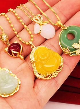 时尚项坠吊坠锆石情侣微镶钻玉佛