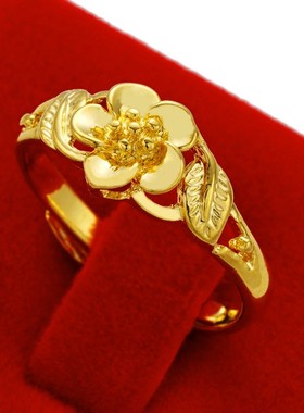 小花仿金五角欧币风不掉色戒子