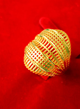 硬币仿真戒指结婚镀厚金首饰品