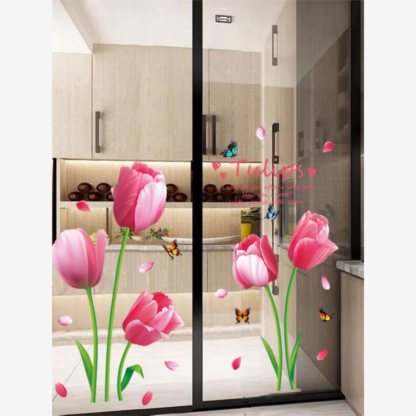 创意个性3d立体厨房阳台玻璃推拉门贴纸窗户贴画布置装饰品窗花贴 - 图1