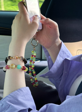 田曦薇同款黑银曜石幽灵手串女款