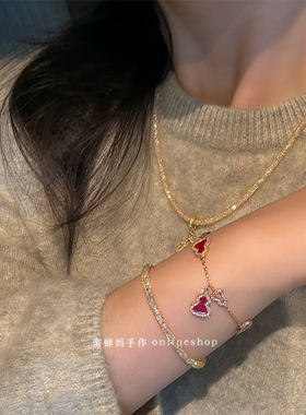 六宝葫芦红玉髓闪钻高级感手链女