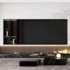 Stainless steel TV niche embedded 75/85/100/65 inch Internet celebrity custom background TV cabinet one-piece metal