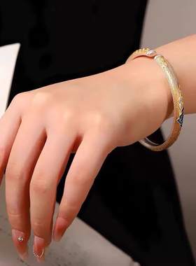 描金珐琅彩千里江山手镯新中式