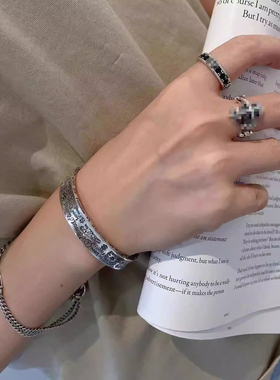 万物起源S925银情侣涂鸦手镯ins