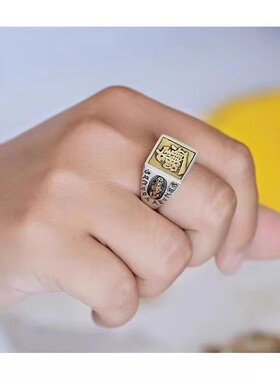 S925纯银招财祥瑞貔貅戒指男潮