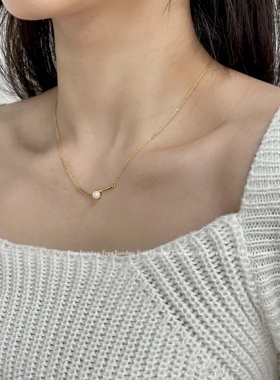 珍珠s925纯银锁骨链女简约气质