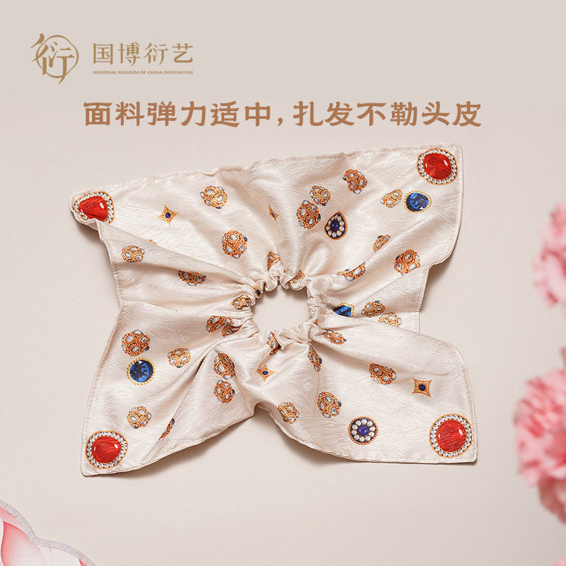 中国国家博物馆李静训嵌珍珠宝石金项链发圈创意头饰实用个性礼物