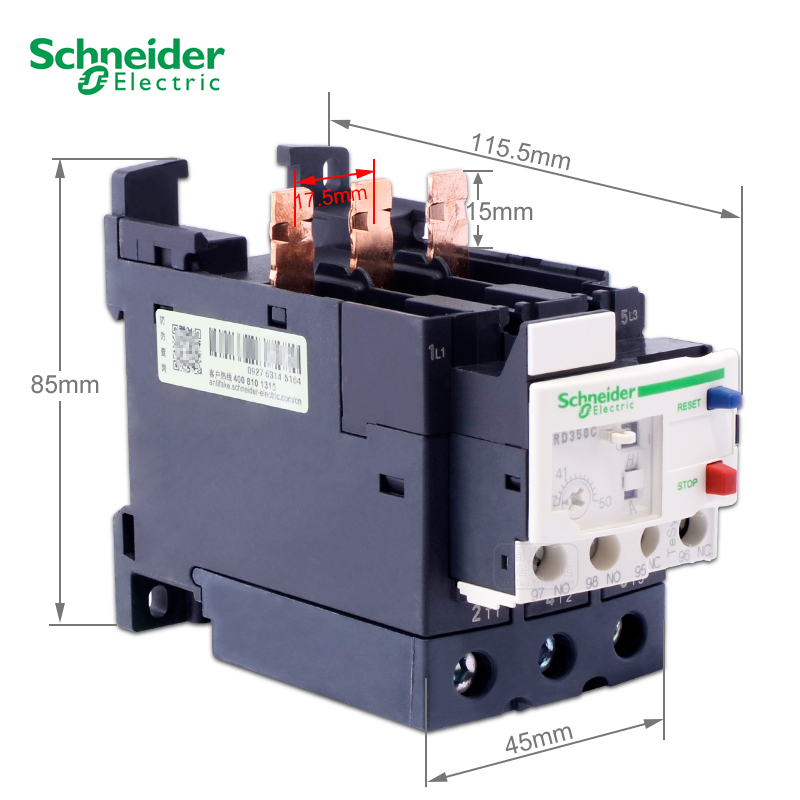 施耐德热继电器LRD340C LC1D热过载保护3极温度补偿3357C 350C - 图3