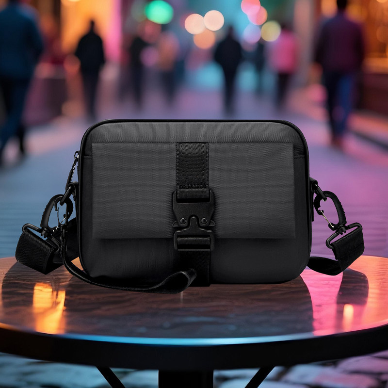 质感男士单肩斜挎包休闲时尚潮流大容量横款方形插扣锁小方包包邮,淘宝优惠券,粉丝福利购,淘宝优惠卷