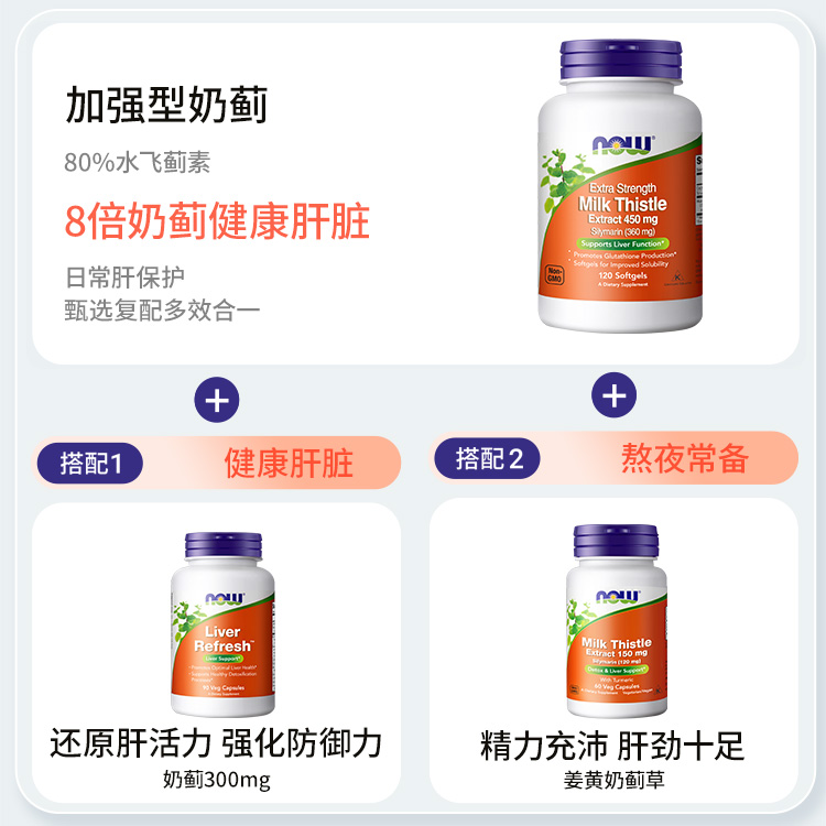 now foods诺奥450mg应酬水飞蓟素 NOW海外蓟类