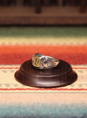 PENETRATE银印第安字母P戒指复古