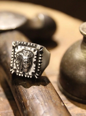 PENETRATE复古印第安酋长银戒指