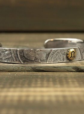 纯银钱币情侣复古饰品配件手环