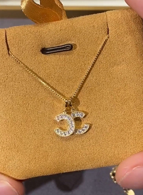 其他镀金钛钢锁骨链女双C项链