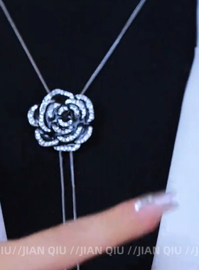 精致丽人山茶花秋冬时尚毛衣链