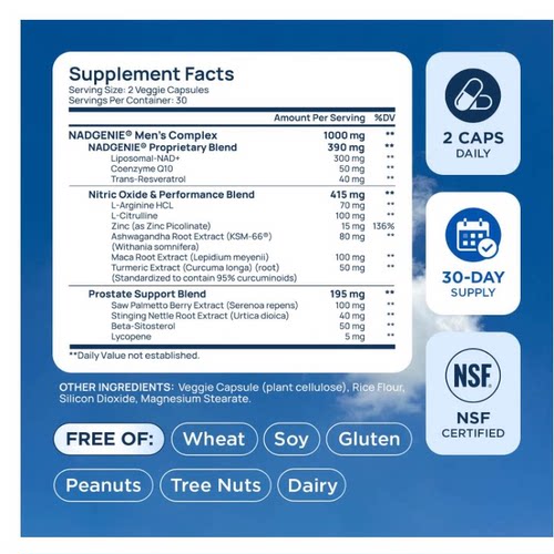 NAD Supplement for Men Liposomal NAD+ NMN Alternative Nitric - 图0