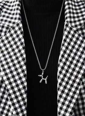 气球狗项链不锈钢情侣礼物