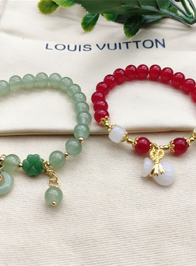 手链女仿红玛瑙手串元宝福袋平安扣小众学生红手链新年礼物女儿童