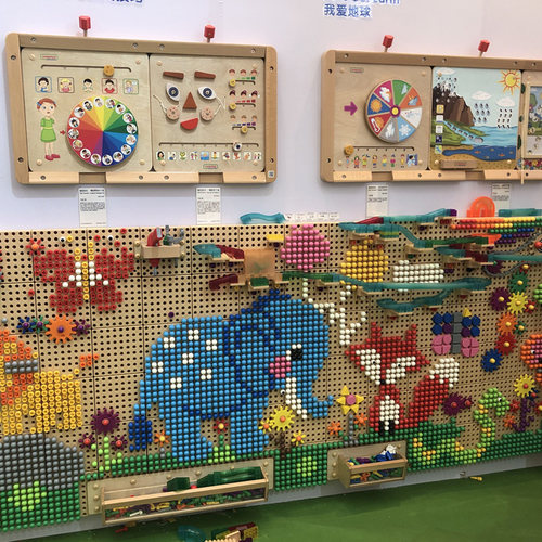 贝思德百变插孔墙面玩具积木早教墙板管道STEM走廊构建洞洞墙益智 - 图1