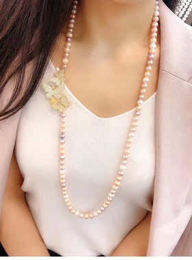 多色饰品毛衣链天然淡水珍珠