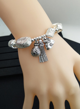 原创设计风福袋生肖兔如意手工银