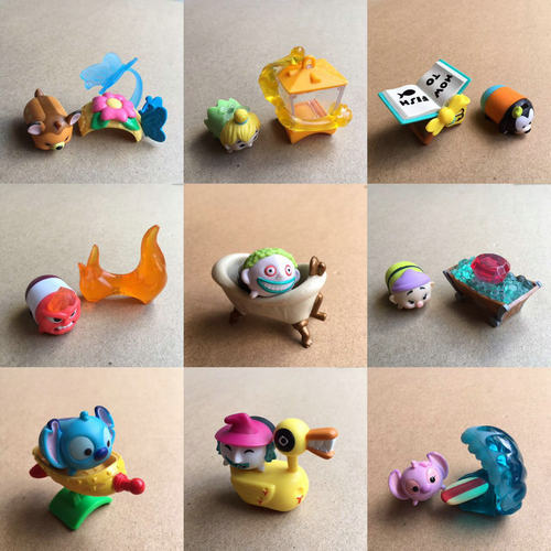 正版散货tsum tsum硬坨公仔叠叠乐爱莎 维尼熊卡通模型玩具小场景 - 图0