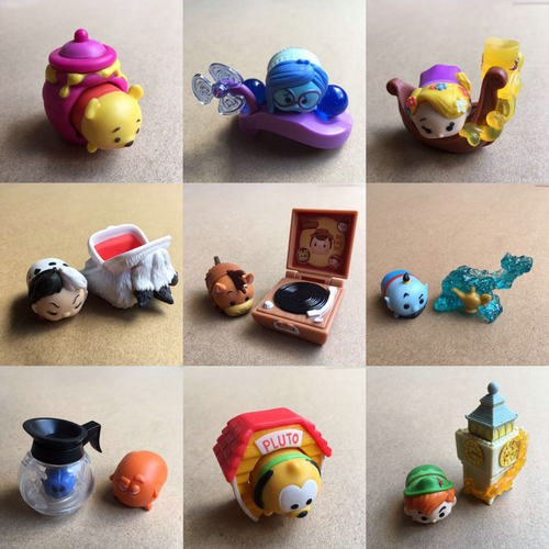 正版散货tsum tsum硬坨公仔叠叠乐爱莎 维尼熊卡通模型玩具小场景 - 图1