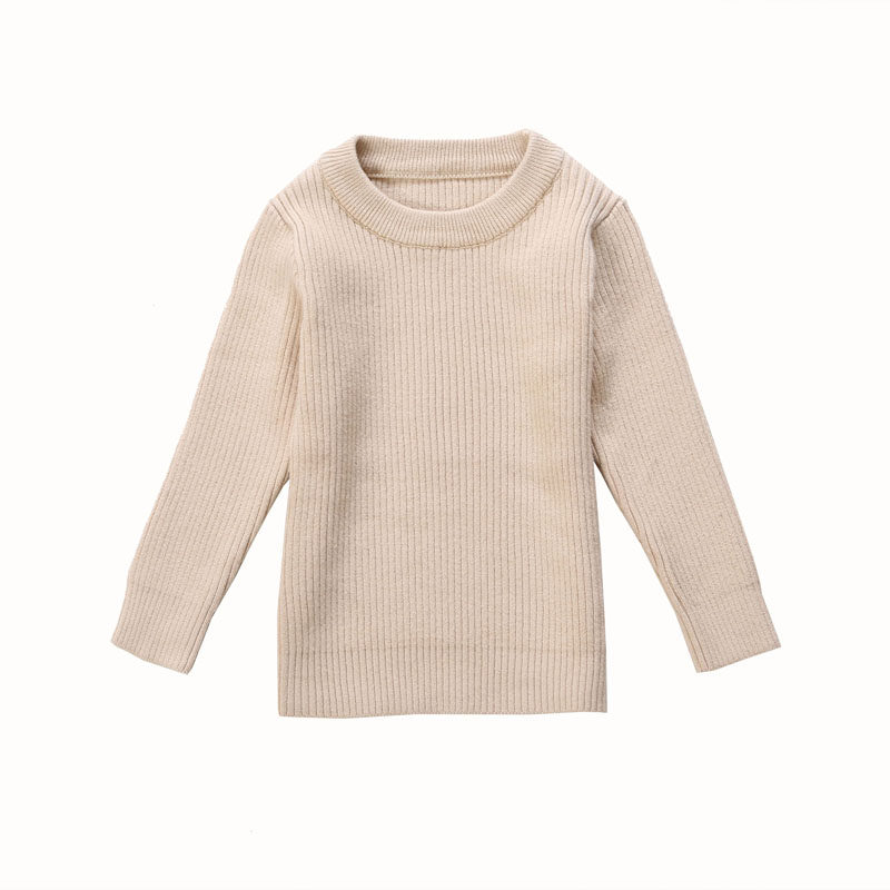 男童宝宝婴幼儿小童秋冬季女童打底毛衣套头针织衫圆领纯色全棉线,淘宝优惠券,粉丝福利购,淘宝优惠卷
