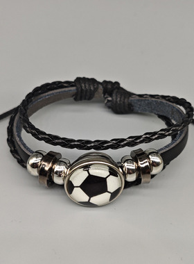 网红足球手链欧美运动风流行简约串珠球迷友谊联赛纪念美拉德手环