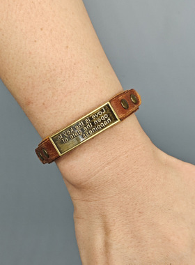 网红爱是开启幸福大门的钥匙情侣皮手链简约欧美流行复古做旧民族