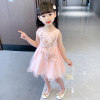 Girls summer dress 2025 new fashionable little girl vest princess skirt gauze skirt baby girl birthday dress