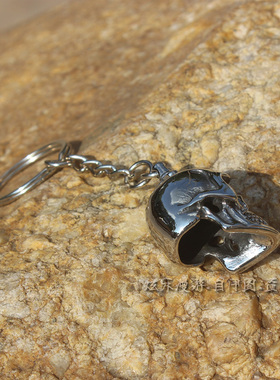 钛钢骷髅头挂件夸张钥匙扣吊坠