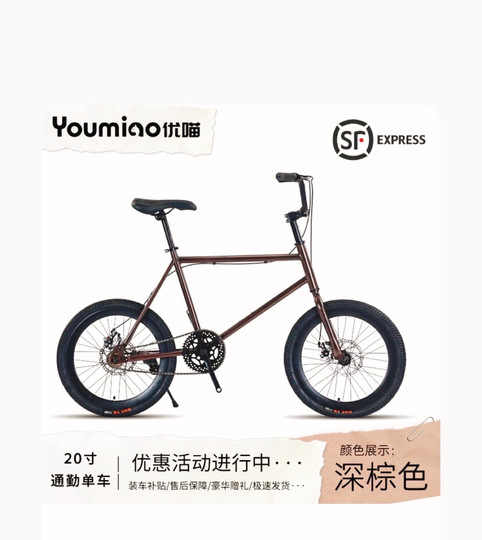 20-Zoll-Erwachsenenfahrrad mit Scheibenbremse und nicht variabler Geschwindigkeit für männliche und weibliche Studenten beim Pendeln, Kinderstuhl mit Baby, Pedal-Eltern-Kind-Fahrrad