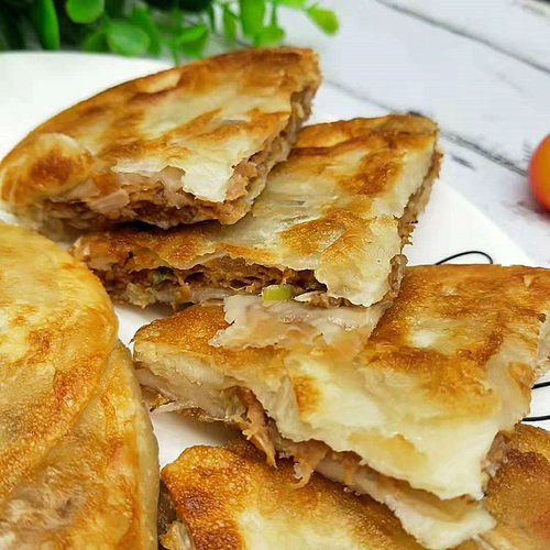 早餐酥皮馅饼猪肉大葱煎饼手抓饼速冻半成品油炸小吃面饼方便速食 - 图0